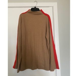 Trouve Sweater with Red Stripe Accent